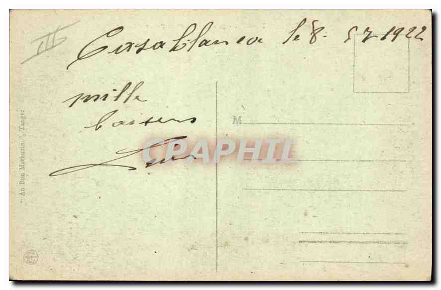 CPA TANGER Palais de Justice et Prison — Verso
