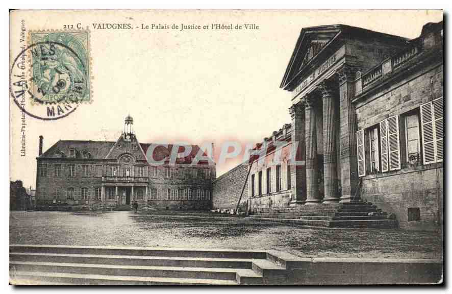 CPA VALOGNES. Le Palais de Justice et Hôtel de Ville 