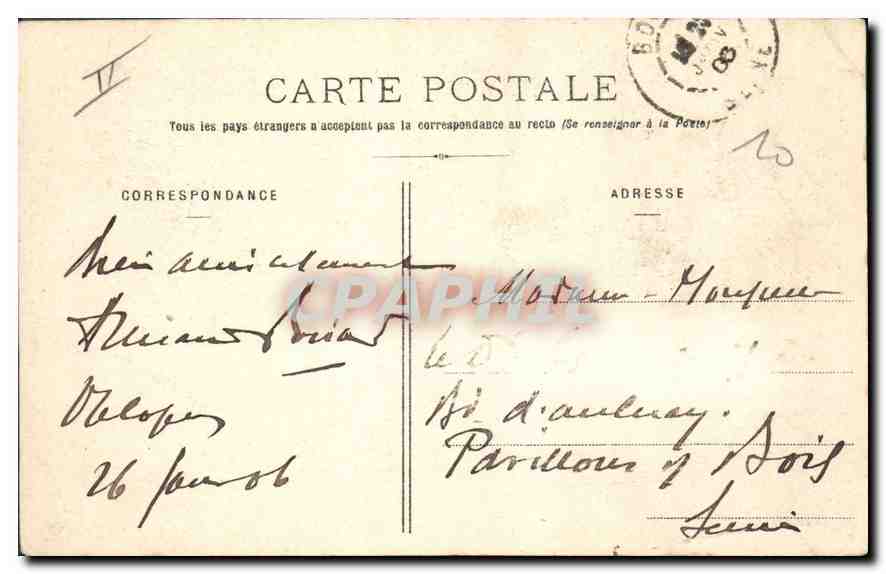 CPA VALOGNES. Le Palais de Justice et Hôtel de Ville  — Verso