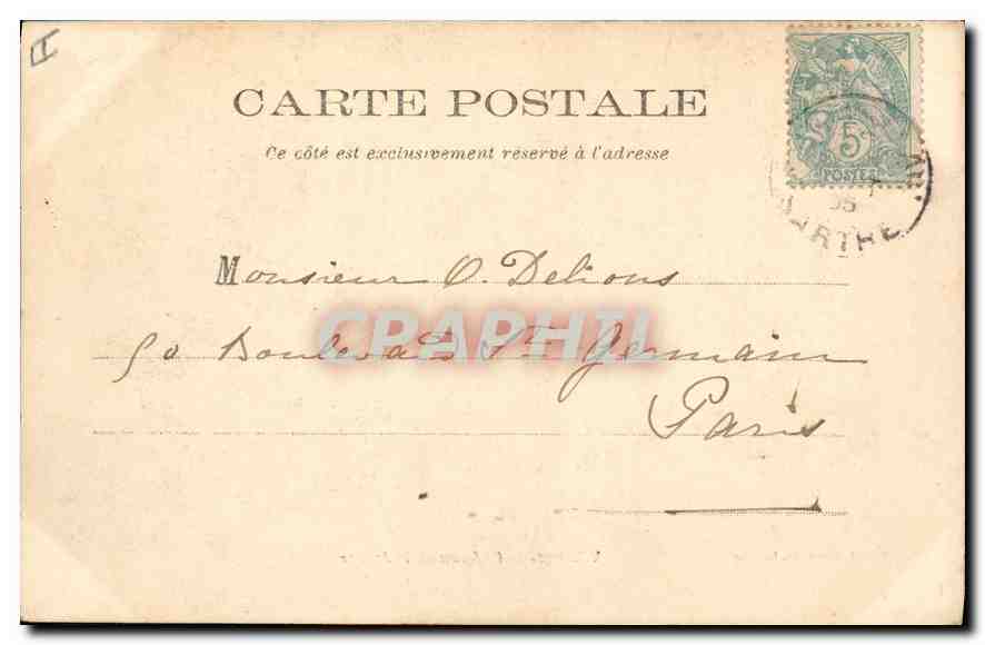CPA Vibraye Château de la Justice — Verso