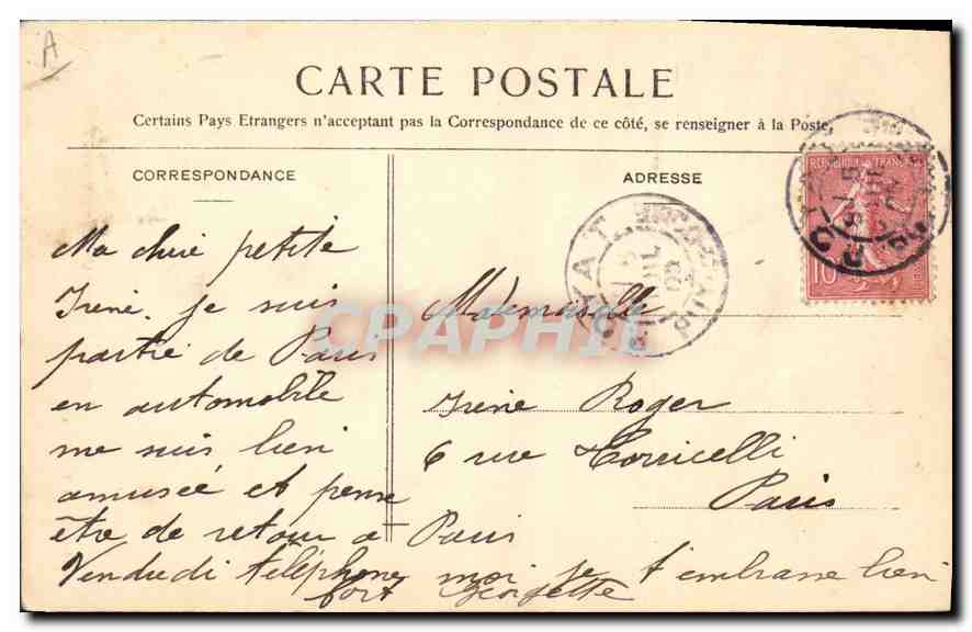 CPA Folklore Paysanne de Royat (Auvergne) — Verso