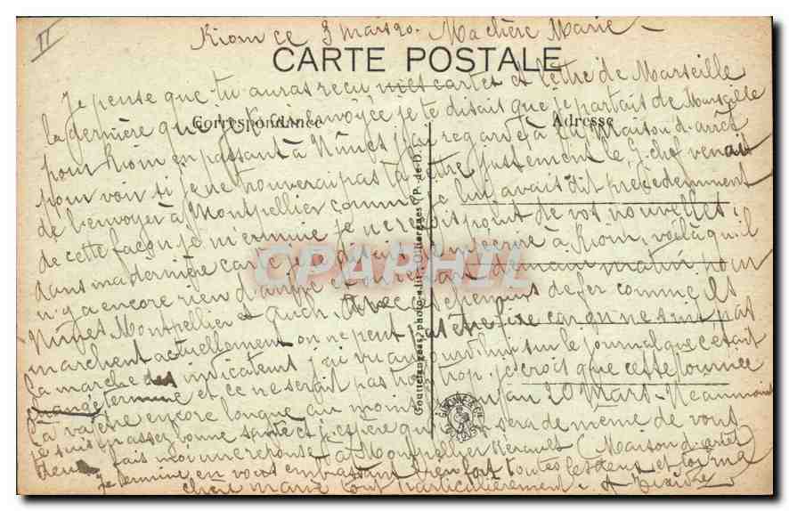 CPA Folklore 1015 L'AUVERGNE Arrêtons-nous un peu: j'attends le Jean Et moi aussi  j'attends l'Etien — Verso