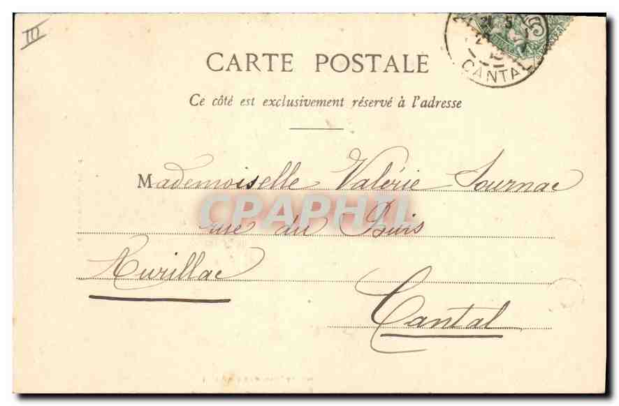 CPA Folklore Le Cantal illustré Paysanne d'Auvergne — Verso