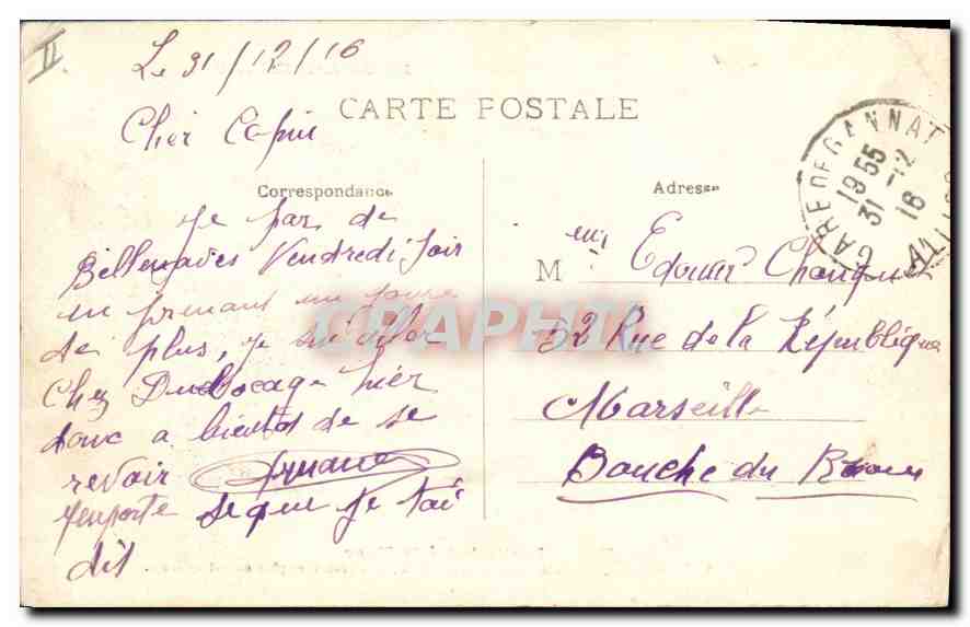 CPA Folklore LE BOURBONNAIS Invitation à la Noce Eh sans fançon les amis toute la Maisonnée on s'amu — Verso