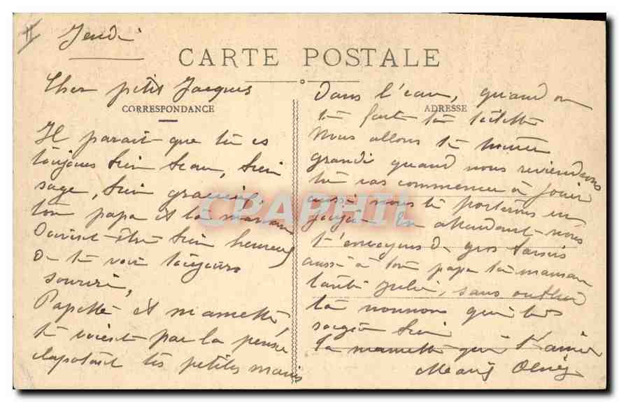 CPA Folklore LE BOURBONNAIS. - La première Risette.Qu'elle est douce au coeur de papa la première ri — Verso