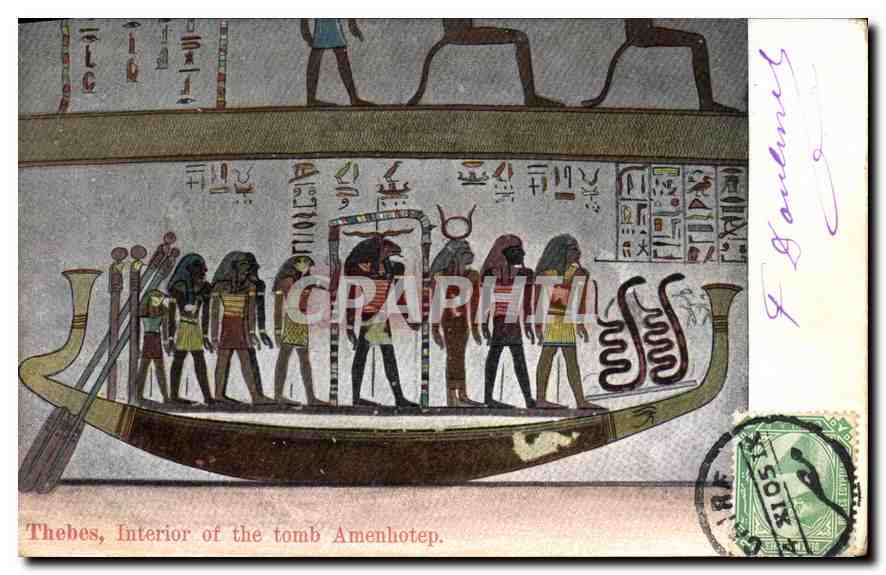 Thèbes, Intérieur du tombeau d'Amenhotep — éditeur L. & H. Cairo, n°84