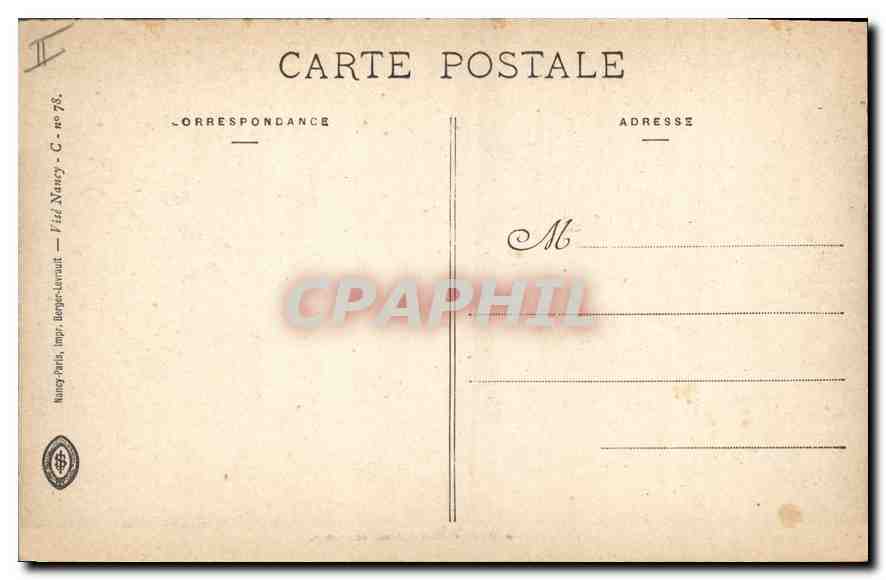 Thann — Deux Poilus devant les ruines — Fild Nancy, impr. Berger-Lavault — C. no 78 — Verso