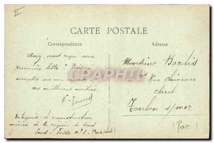Lens - Ruins of the Principal Square — Éditeur : F. Fanchon, Bethune — Back