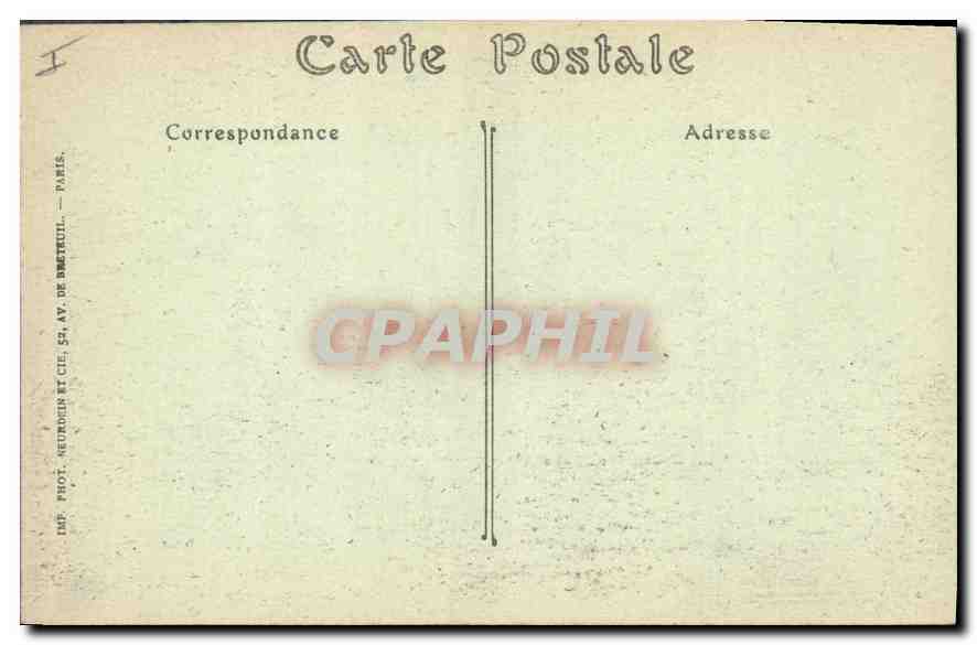 Reninghe — Église — Ruines après la guerre — Éditeur : Impr. Phot. Neurouin & Cie, Paris — Verso