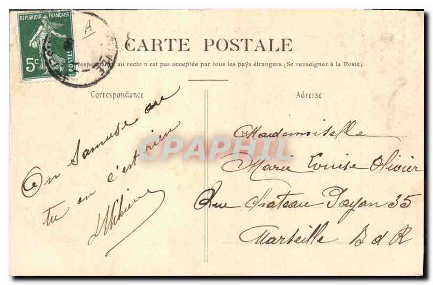 VILLEFRANCHE-LAURAGAIS — Le Tribunal de 1ère instance — Édition de la Papeterie Pratessinot, Villefranche — Verso