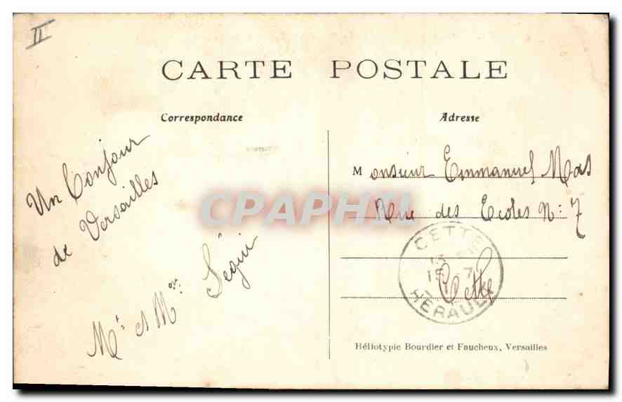 CPA VERSAILLES Le Palais de Justice et la Prison  — Verso