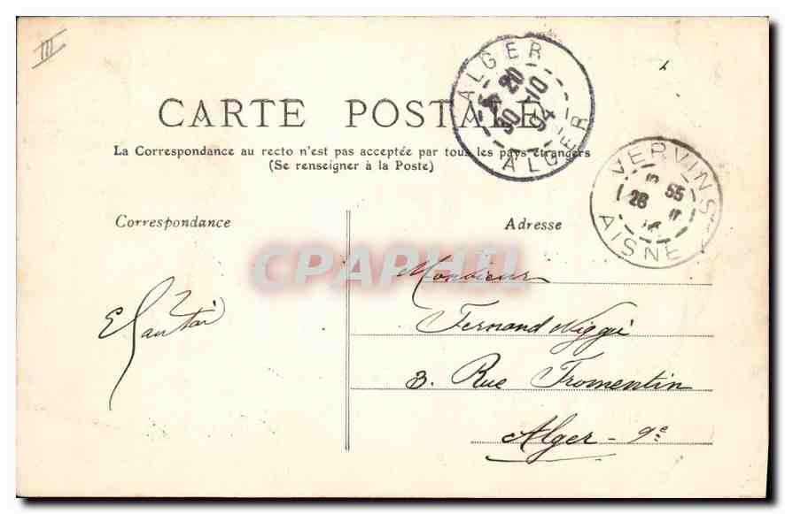 CPA VERVINS Le Palais de Justice  — Verso