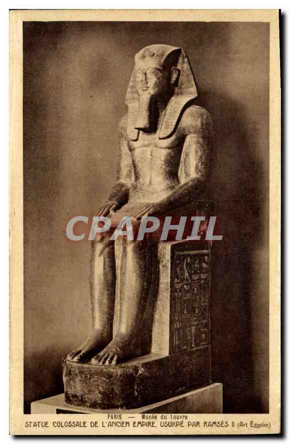 Statue colossale de l'ancien empire, usurpée par Ramsès II — Musée du Louvre — Art Égyptien
