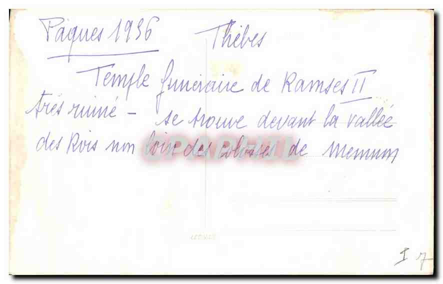 Thèbes - Le Ramsésium - Statue de Ramsès II — Verso