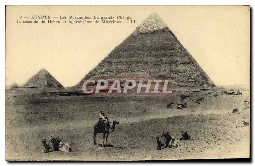 Égypte — Les Pyramides, la grande Chéops, la seconde de Héhen et la troisième de Micérinus — I.L.
