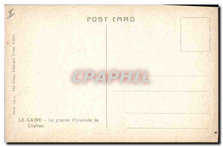 CAIRO — The great Pyramids Chefren — J.H. Mideiadi — Back