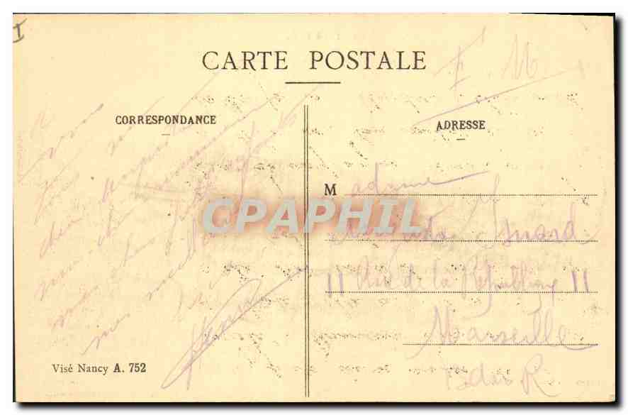 Crévic - Rue de la Cour — dévastation pendant la Guerre 1914-1915 — Imprimeries Réunies de Nancy — Verso