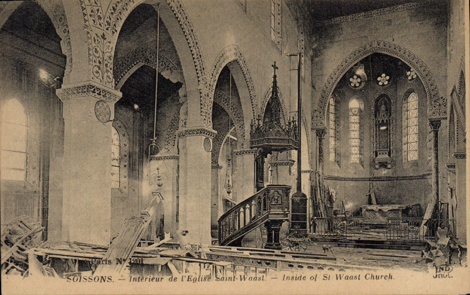 Soissons — Interior of Saint-Waast Church — Jaul. No. 120