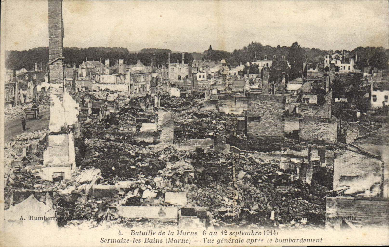 Sermaize-les-Bains (Marne) — Vue générale après le bombardement — A. Humbert, Saint-Dizier