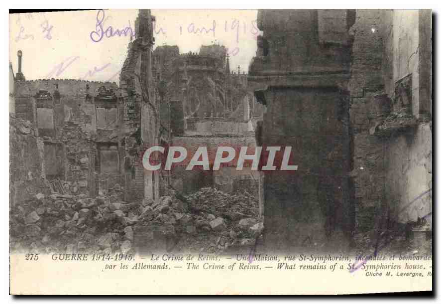 Reims — Ruinen der Straße St-Symphorien — Cliché M. Lavergne, n°275