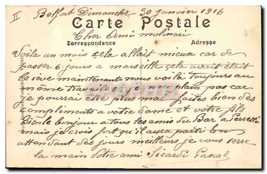 Montreux-Jeune (Alsace) — Tombes des soldats français et allemands tombés au combat de Montreux-Jeune, le 13 août 1914 — Cliché G. Neel — Verso