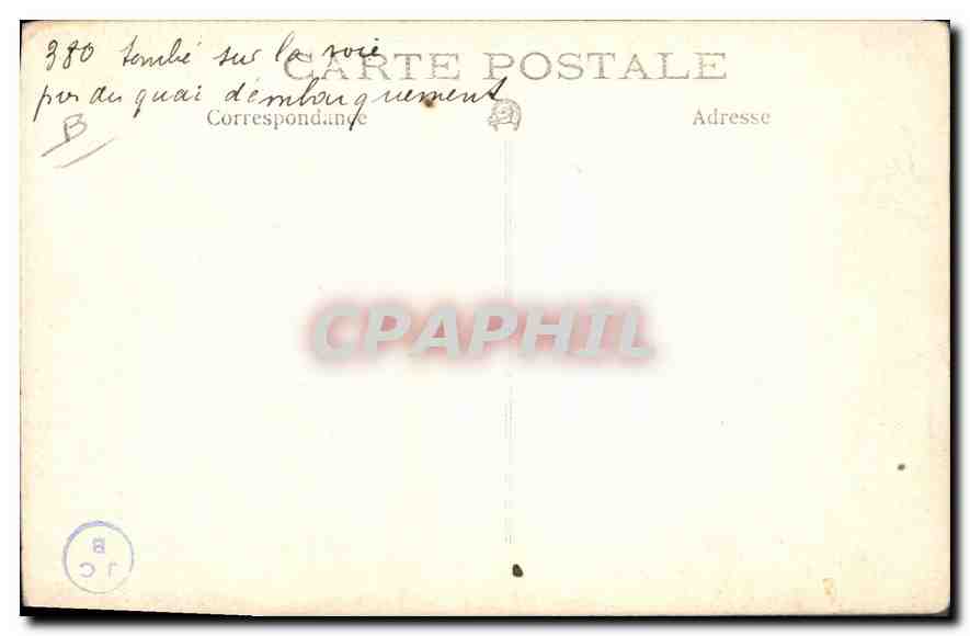 Chute de voie sur quai d'embouquement — Éditeur CPAPHIL, n°8 — Back