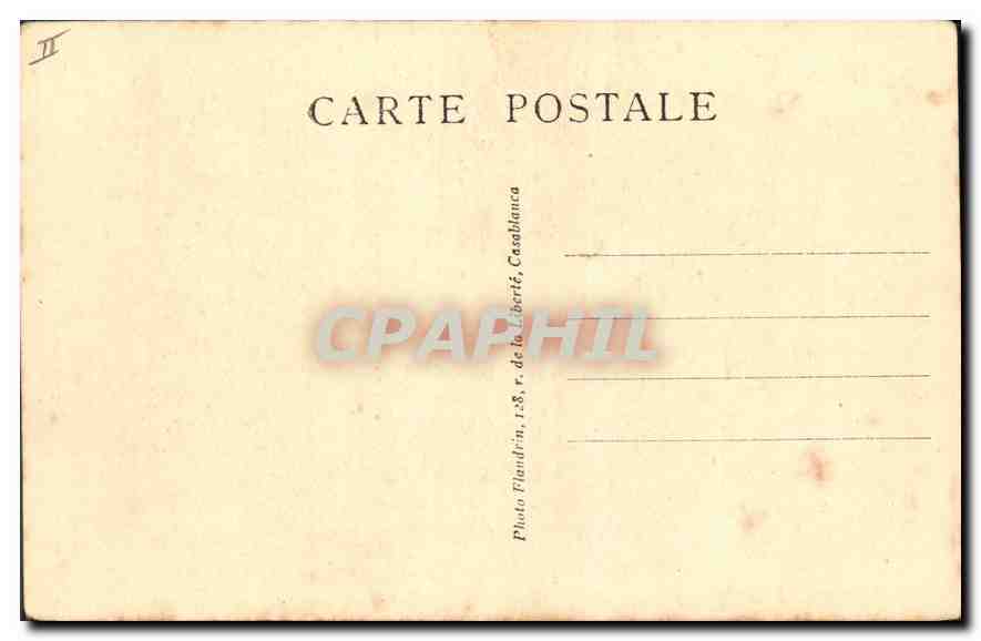 CPA Casablanca Le Cercle des Officiers et le Palais de Justice Officers Club and Justice Court  — Verso