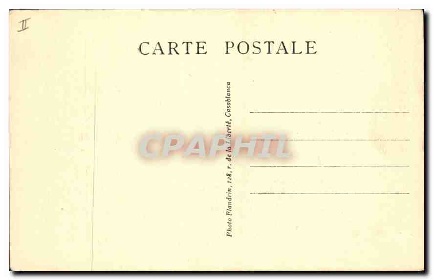 CPA Casablanca Le Cercle des Officiers et le Palais de Justice Officers Club and Justice Court  — Verso