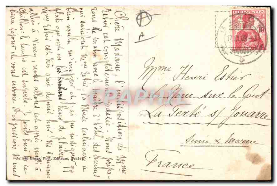 CPA Chateau de Chillon Salle de Justice  — Verso