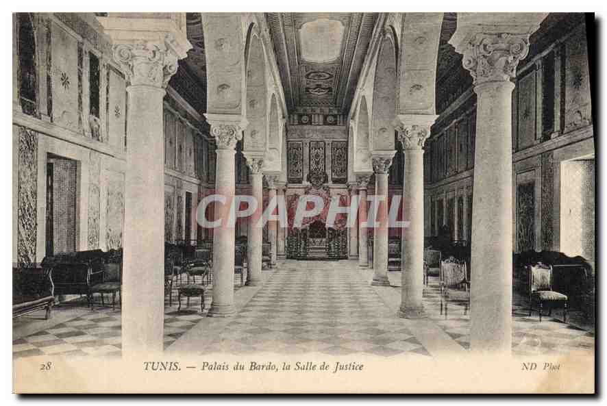 CPA Tunis Palais du Bardo  la Salle de Justice 