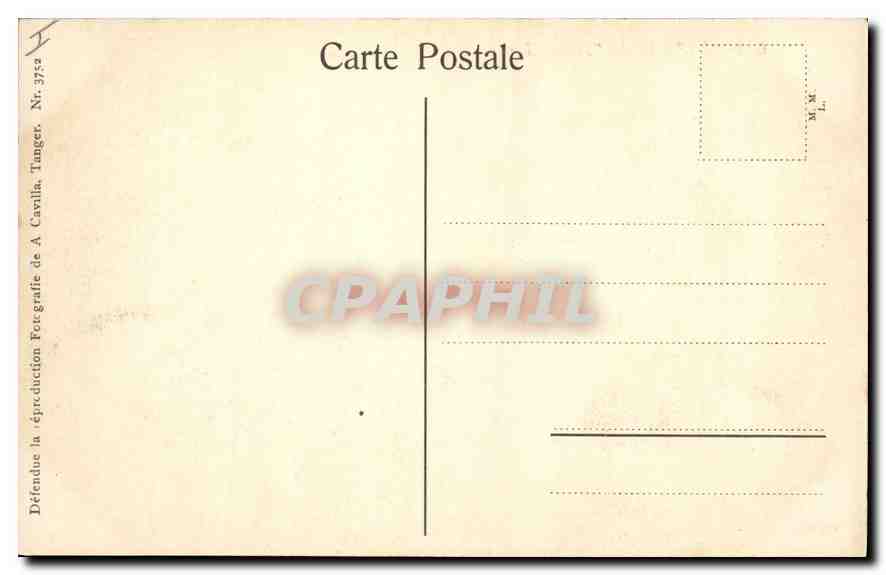 CPA Chateau Palais de Justice Tanger  — Verso