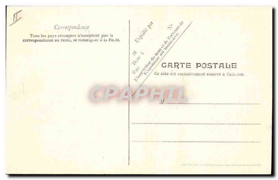CPA Tunis Le Palais de Justice  — Verso