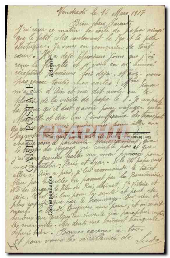 Campagne de l'Aisne 1916 — Maison à M. Quelin — Verso