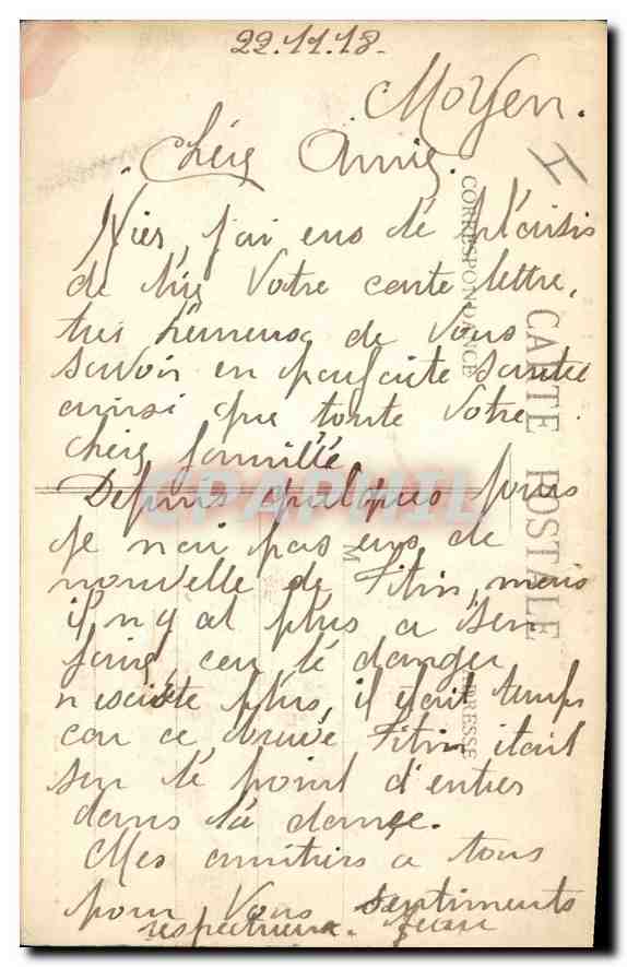 CPA Militaria La Guerre en Lorraine en 1914 1918 Gerbeviller bombarde Ce qui far la Rue de la Poste  — Rückseite