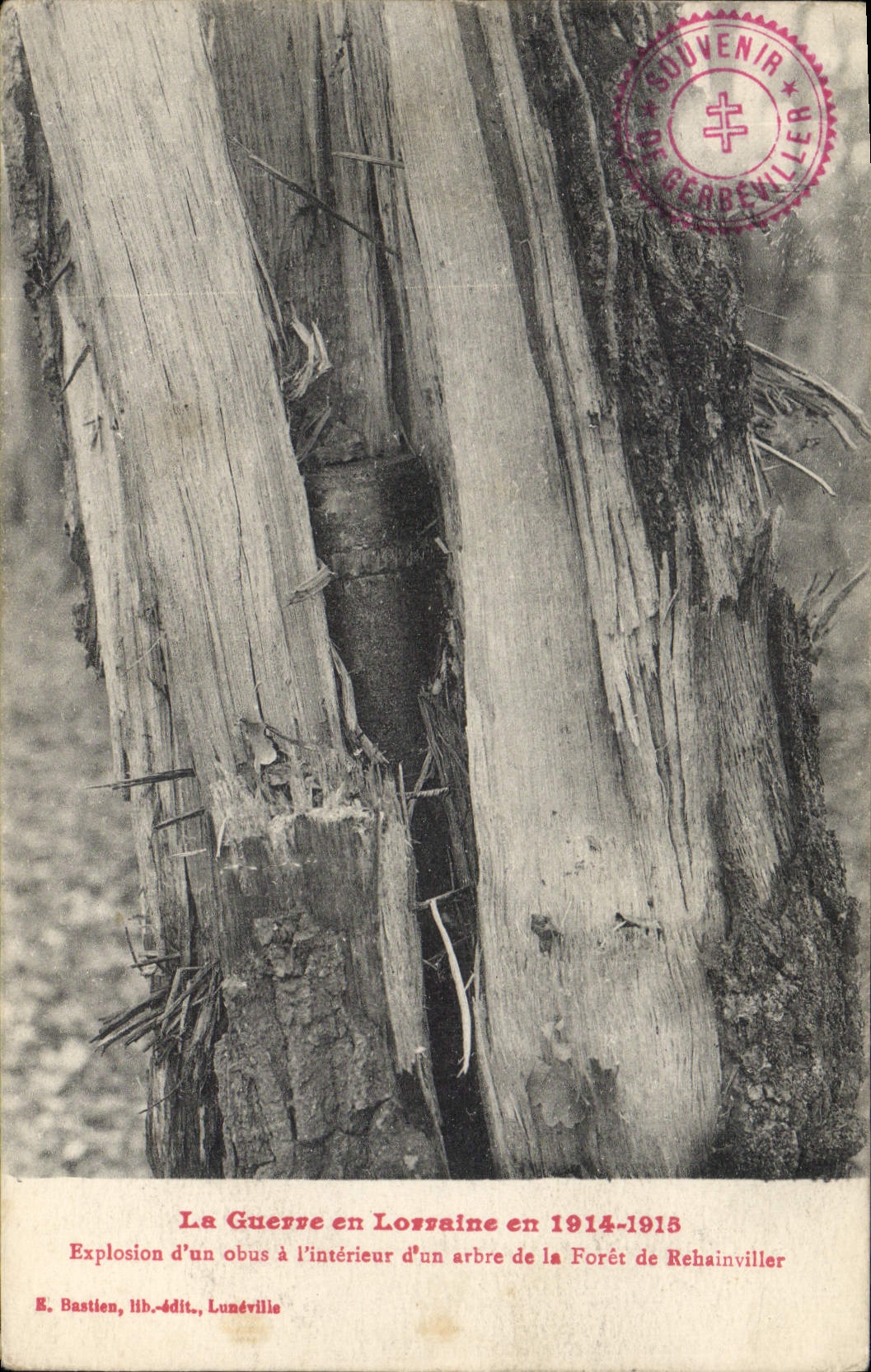 CPA Militaria La Guerre en Lorraine en 1914 1916 Explosion d'un obus a l'interieur d'un arbre de la 