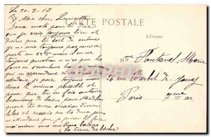 Ypres — Les premiers obus incendiaires tombant sur la ville — L. C. H. Paris — Verso