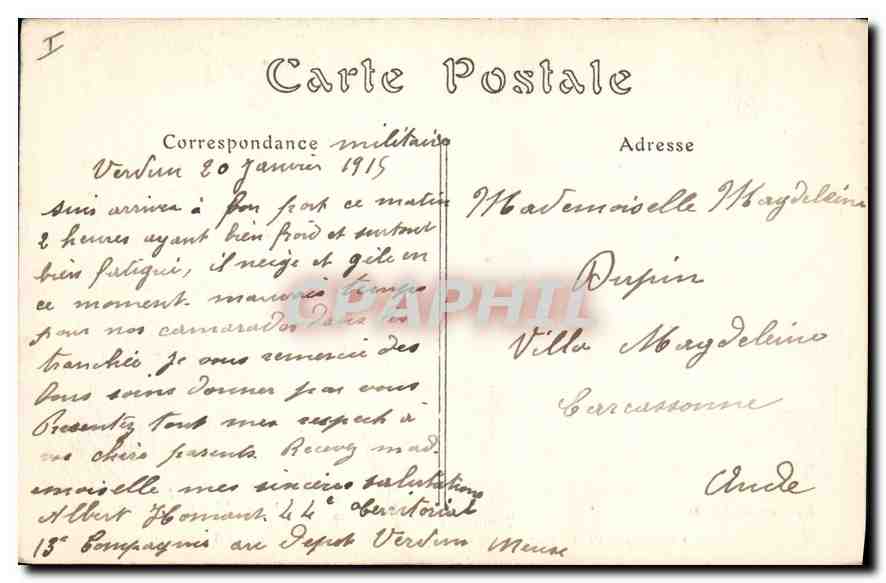 CPA Militaria Campagne de 1914 Portrait de la Cathedrale de Reims cote nord apres le bombardement ed — Rückseite