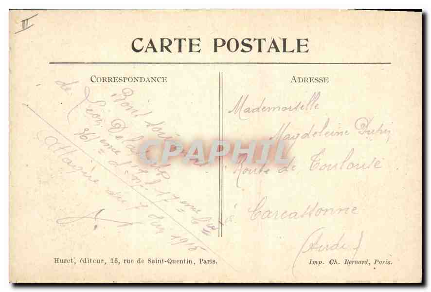 Fonquevillers (P.-de-C.) — The Gendarmerie — A shell embedded in a tree — Vis à Paris N° 69 — Back