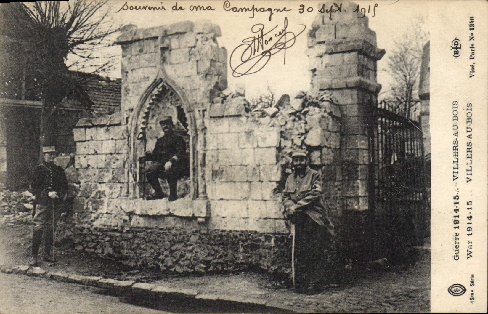 Villers-au-Bois — Ruines d'un monument — Éditeur (B.P.) Paris N° 1240