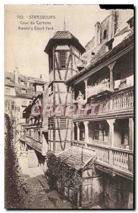 CPA Strasbourg Cour du Corbeau Ravens Court Yard 