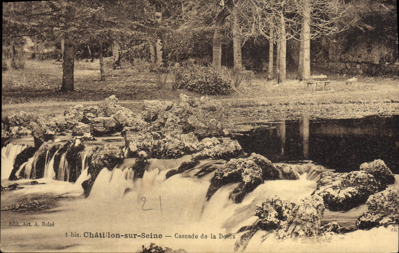 CPA  Chatillon sur Seine Cascade de la Doufx 