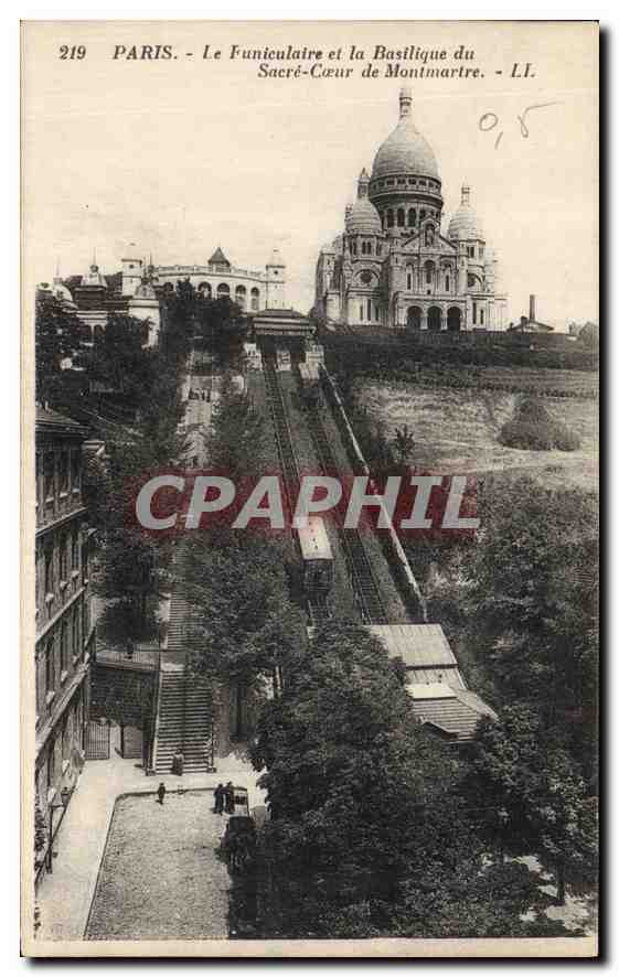 CPA Paris Le Funiculaire et la Basilique du Sacre Coeur de Montmartre 