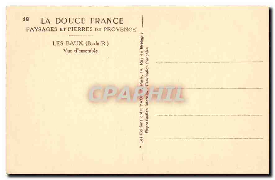 CPA La Douce France Paysages et Pierres de Provence Les Baux Vue d'ensemble  — Verso