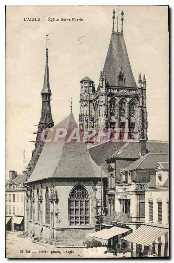 CPA L'Aigle Eglise Sant Martin 