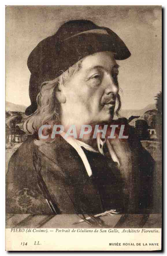 CPA Piero di Cosimo Portrait de Giuliano da Sun Gallo Archilecte Florentin 