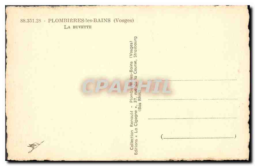 CPA Plombieres les Bains Vosges La Buvette  — Back