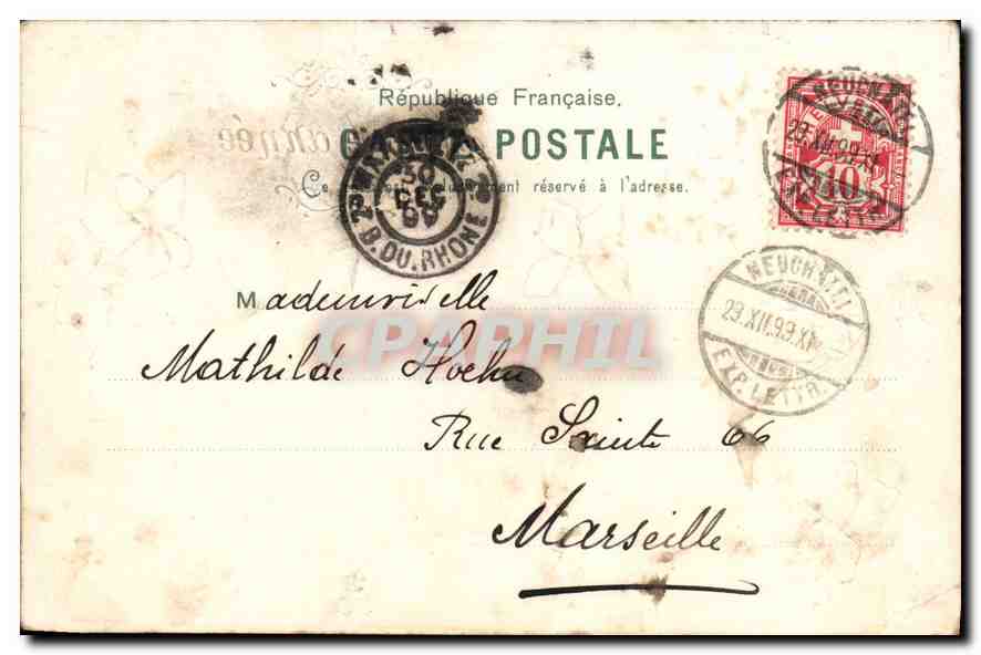 CPA Fantaisie Fleurs — Rückseite