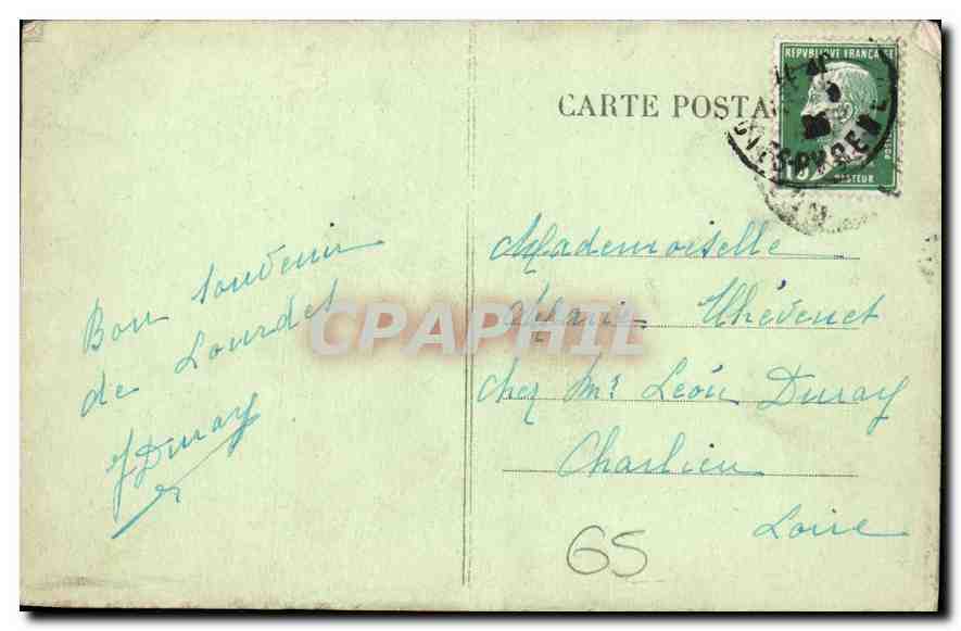 CPA Lourdes Les Piscines et le Gave  — Verso