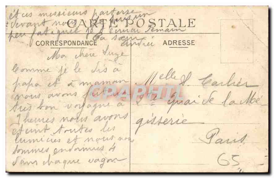 CPA Lourdes Pelerins revenant de la Grotte  — Verso