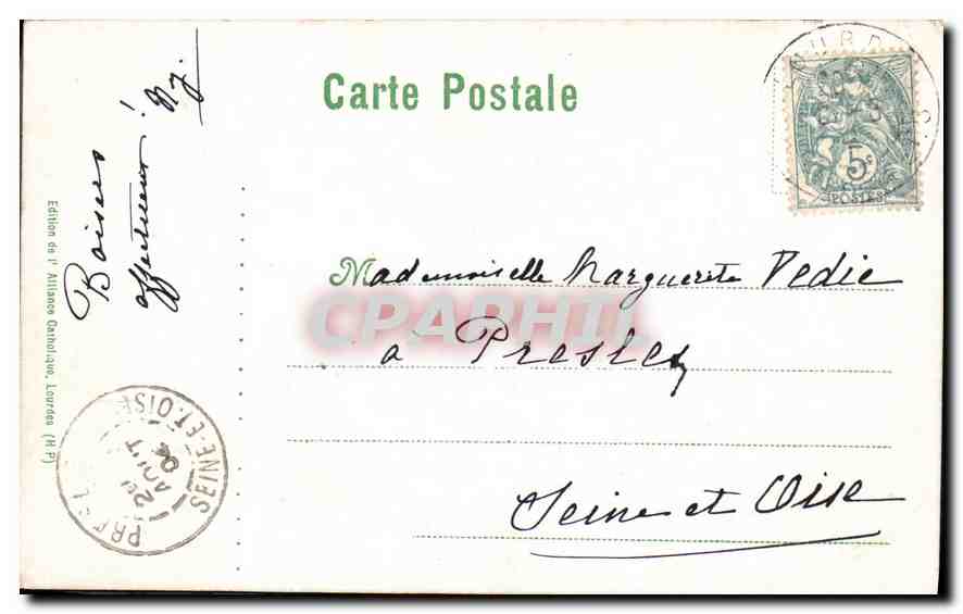 CPA Les Sanctuaires de Lourdes  — Verso